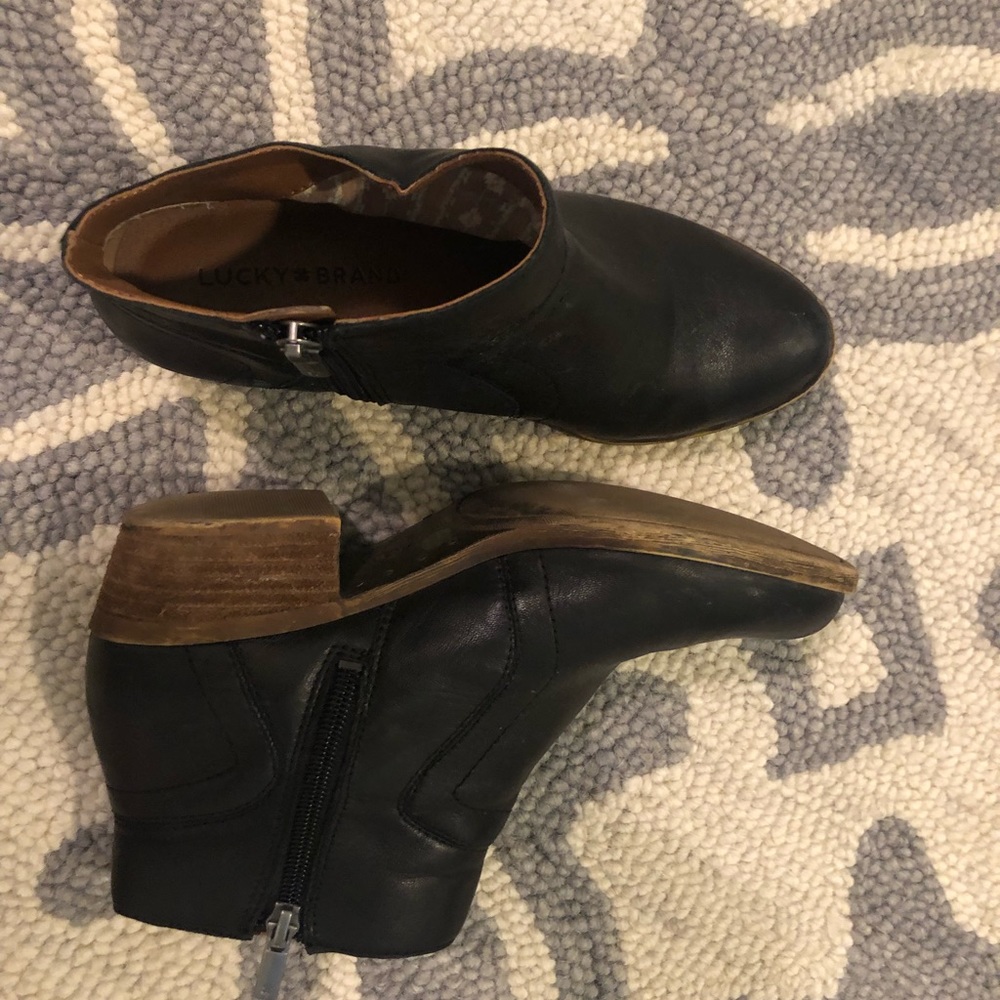 Women’s lucky brand black leather booties